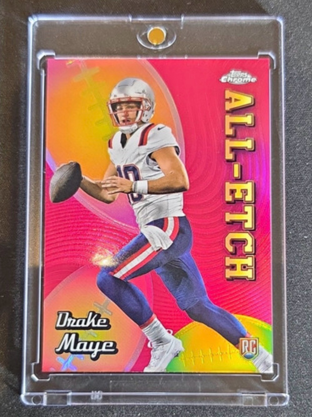 Drake Maye All-Etch Football Card - Pink